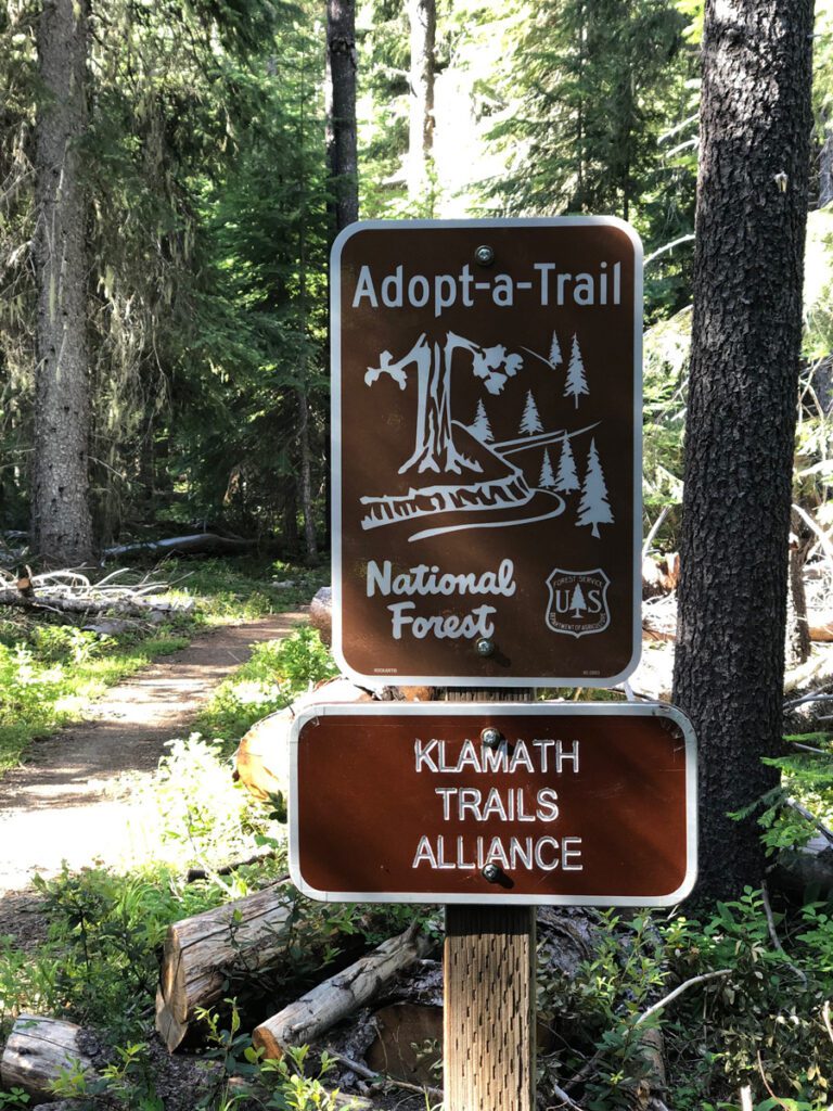 Brown Mountain Trail Adopt-A-Trail USFS Sign | Klamath Trails Alliance