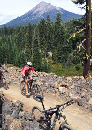 Brown Mountain Biking in volcanic Field with view of Mt McLoughlin | Klamath Trails Alliance